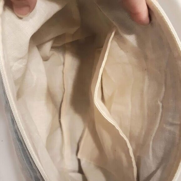 NEW Western Sarape Stripe Shoulder Handbag Purse Double Top handle Blue Ivory - Picture 6 of 8